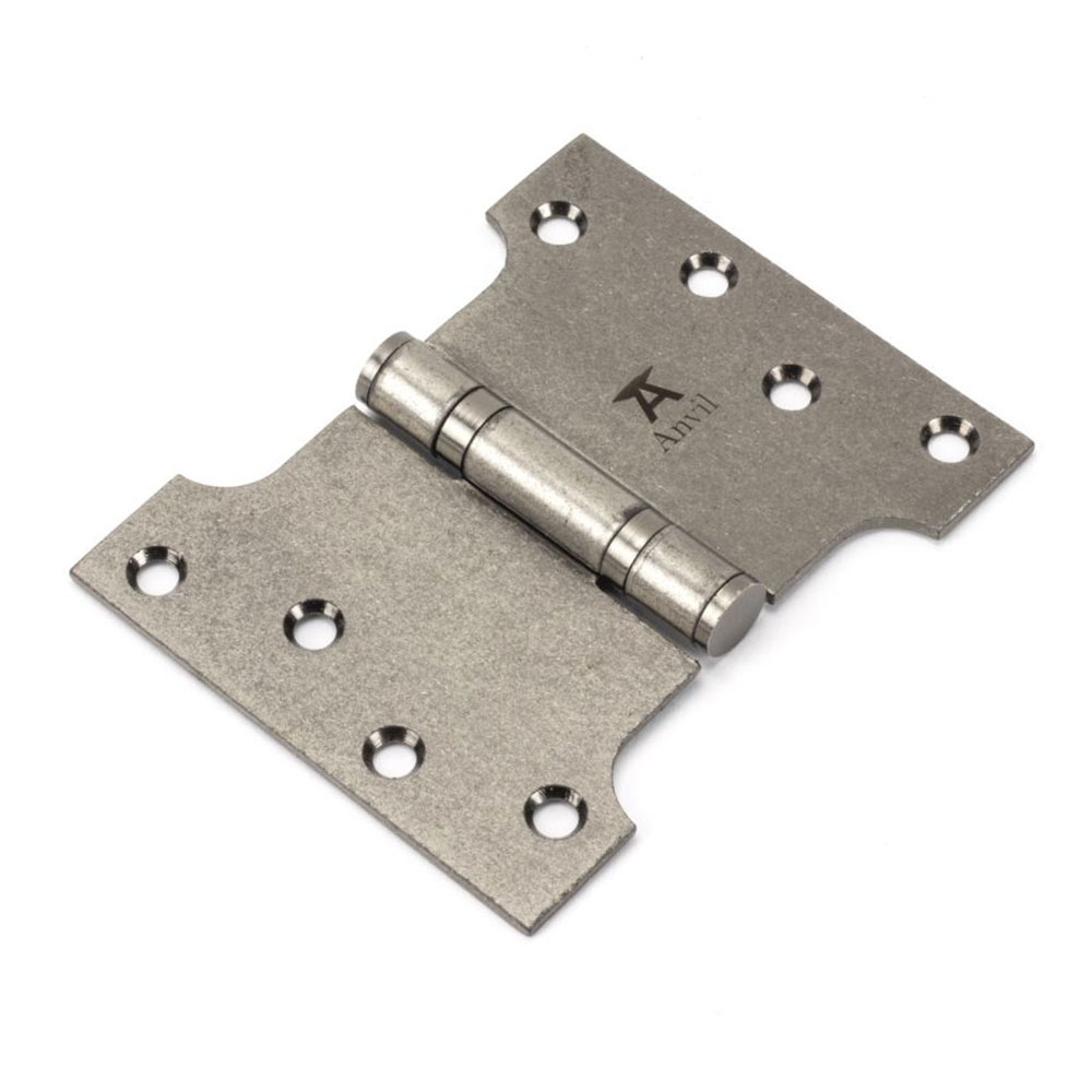 From the Anvil 4 Inch (102mm x 127mm) Parliament Hinge (Sold in Pairs) - Pewter Patina